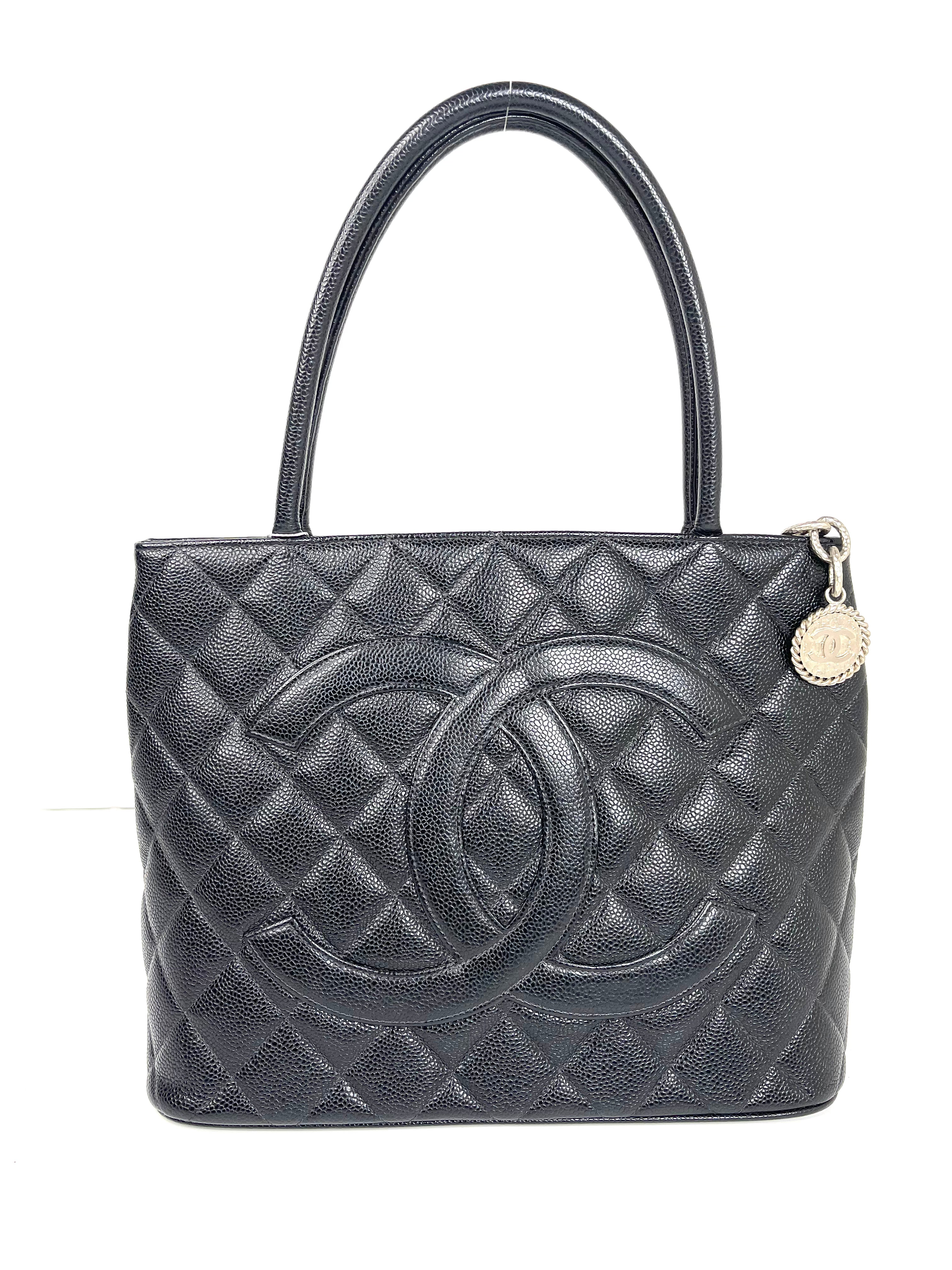 Chanel  Black Vintage Medallion Tote Bag