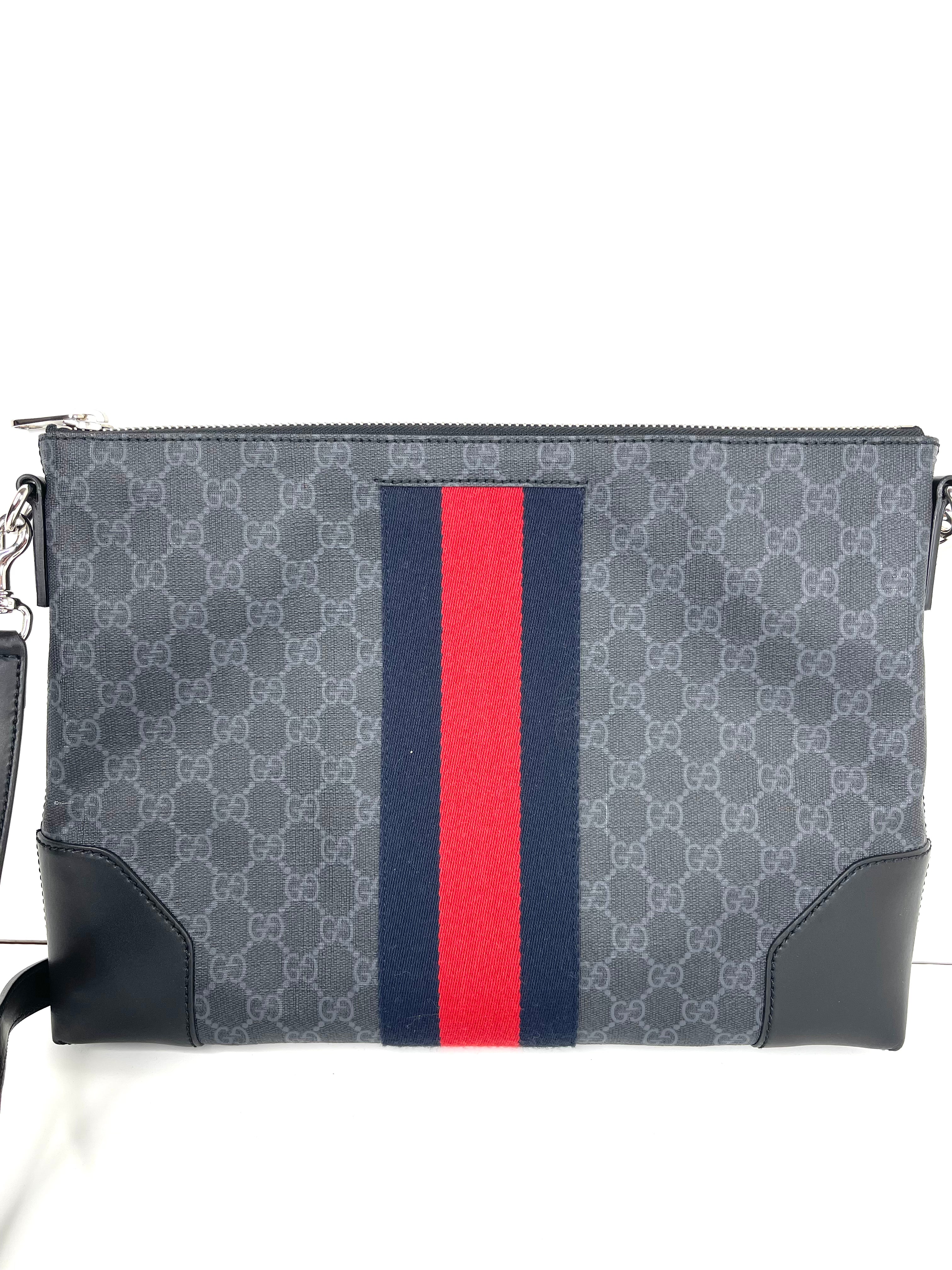 Gucci Supreme GG Black and Gray Messenger Bag