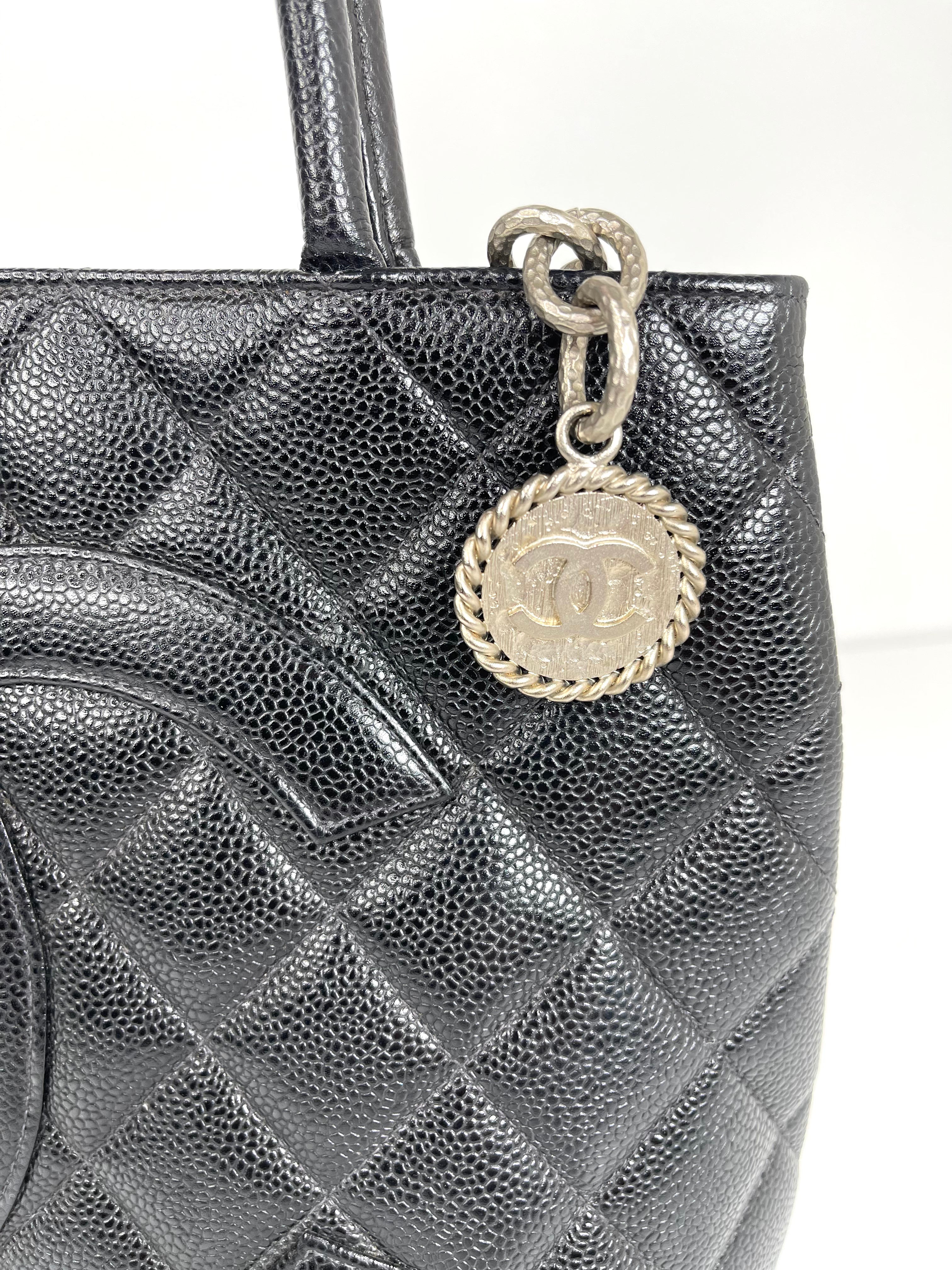 Chanel  Black Vintage Medallion Tote Bag