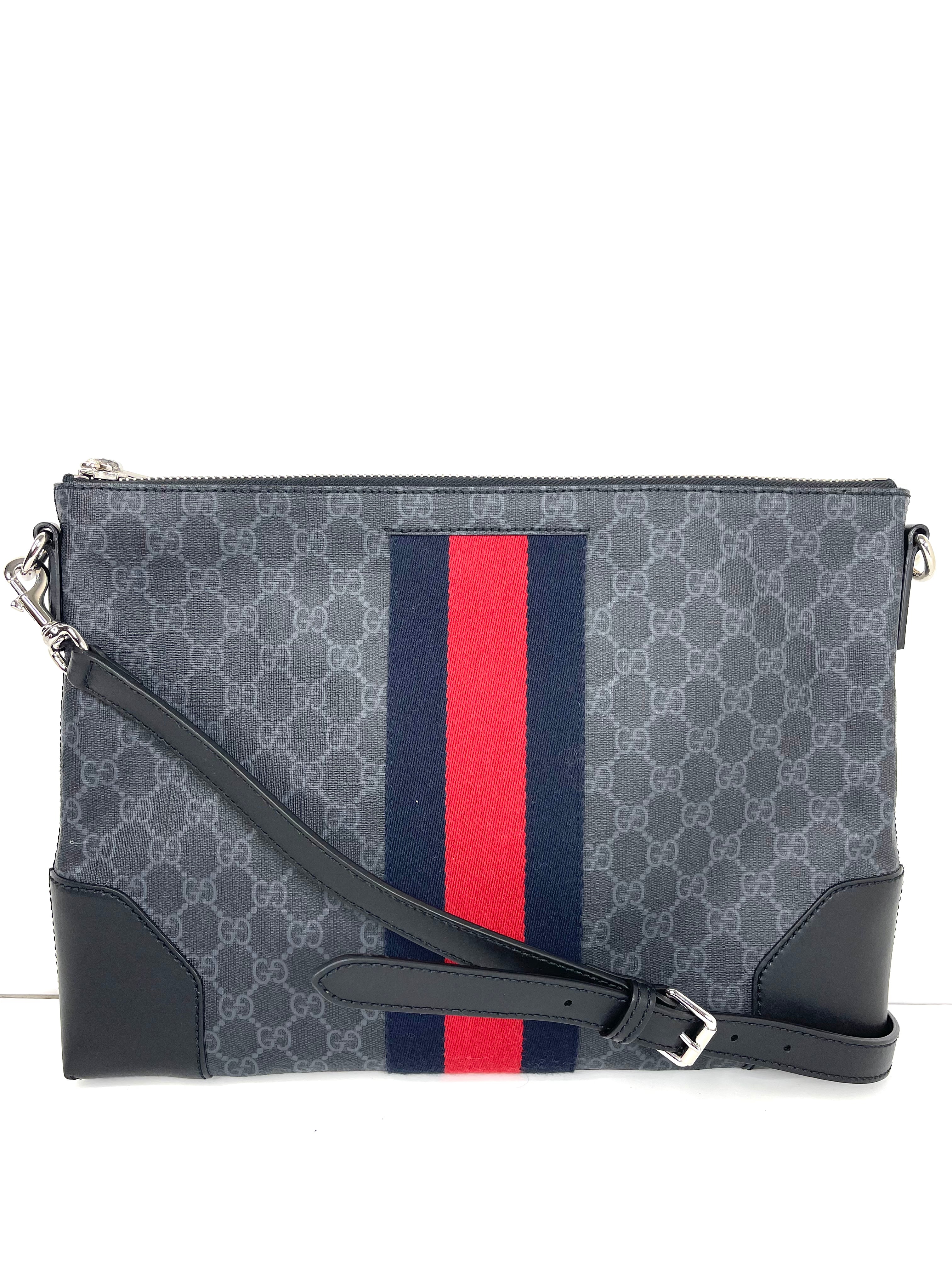 Gucci Supreme GG Black and Gray Messenger Bag